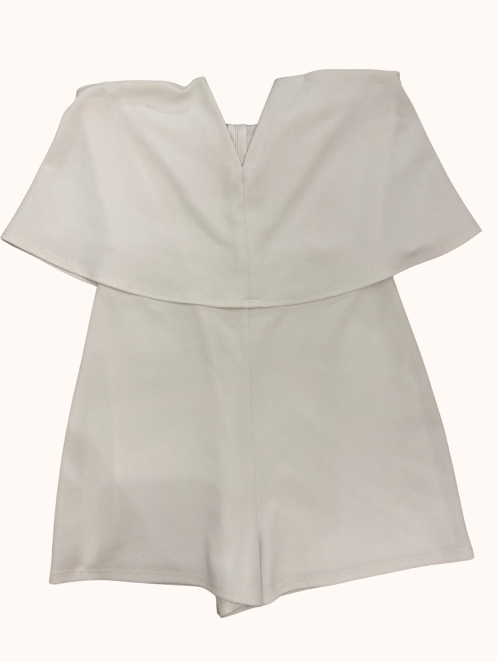 Strapless Cream Off-Shoulder Romper